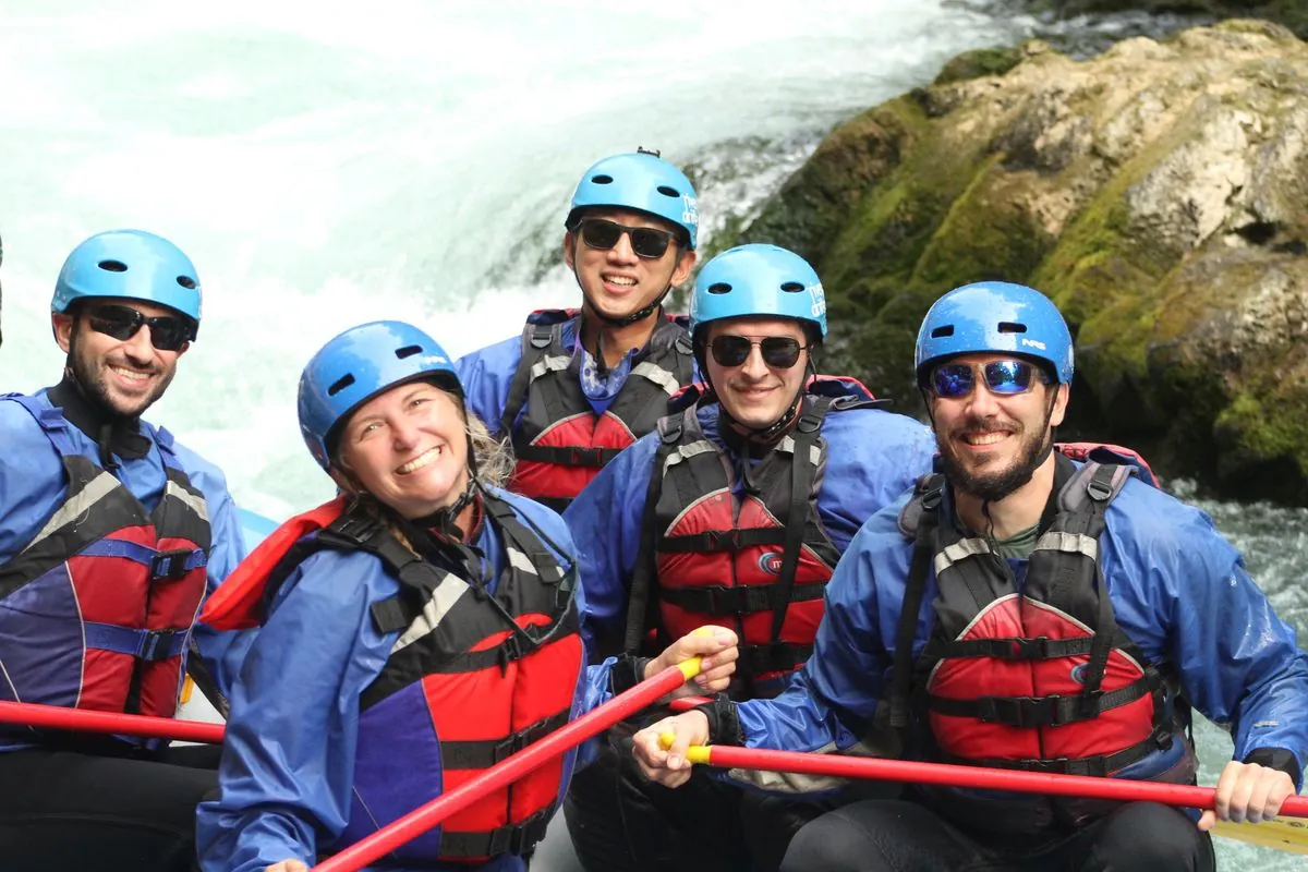 Ed whitewater rafting with a group